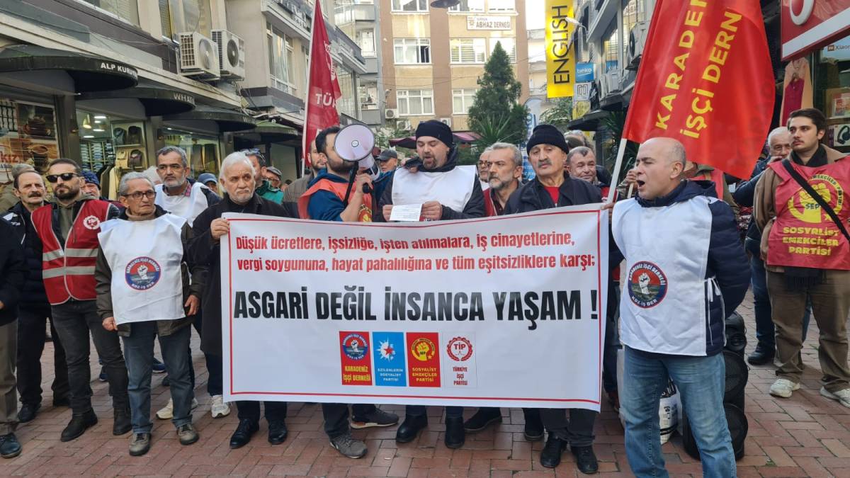 Samsun'da ortak eylem düzenlediler: Asgari değil insanca yaşam istiyoruz