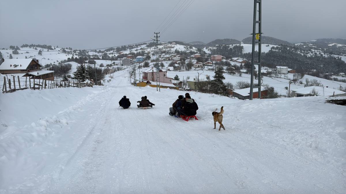 Samsun'da Kızlan Yaylası'nda kar keyfi