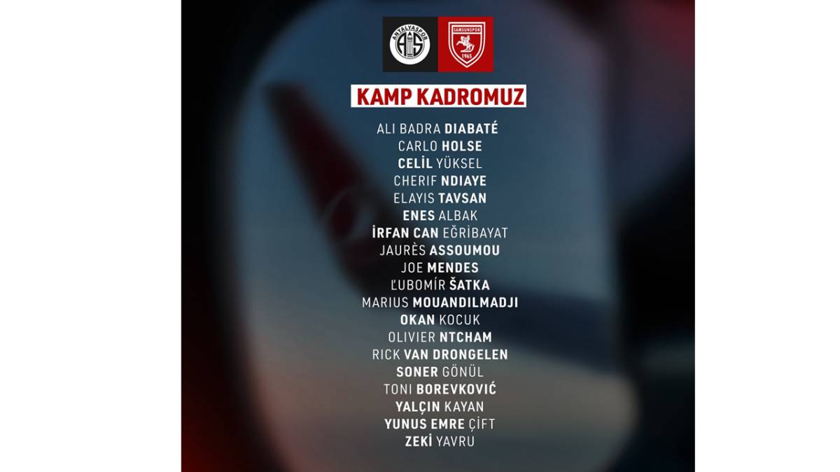 Samsunspor’un Antalyaspor maçı kamp kadrosu açıklandı! Önemli bir isim kadroda yok!