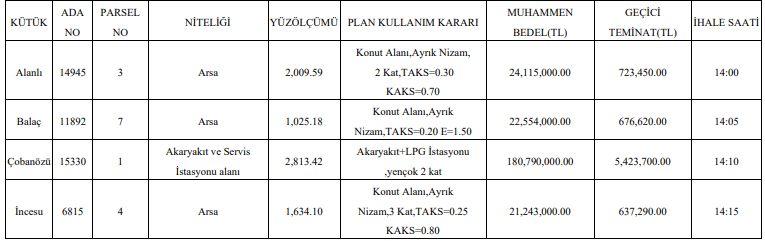 Samsun'da belediye 4 taşınmazı satışa çıkardı