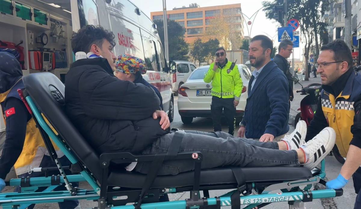 Samsun'da otomobile çarpmamak için kaza yaptı