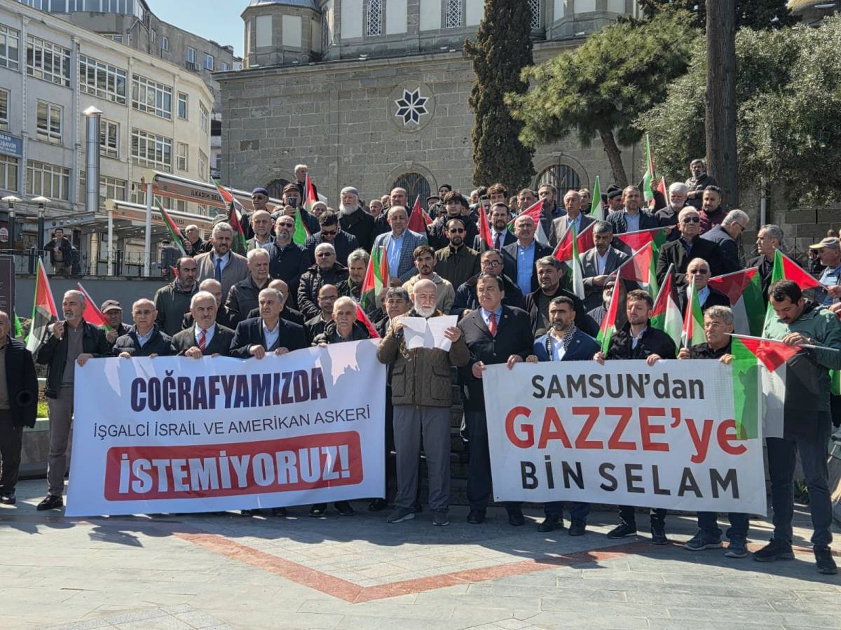 Samsun’da cami avlularında israil protestosu