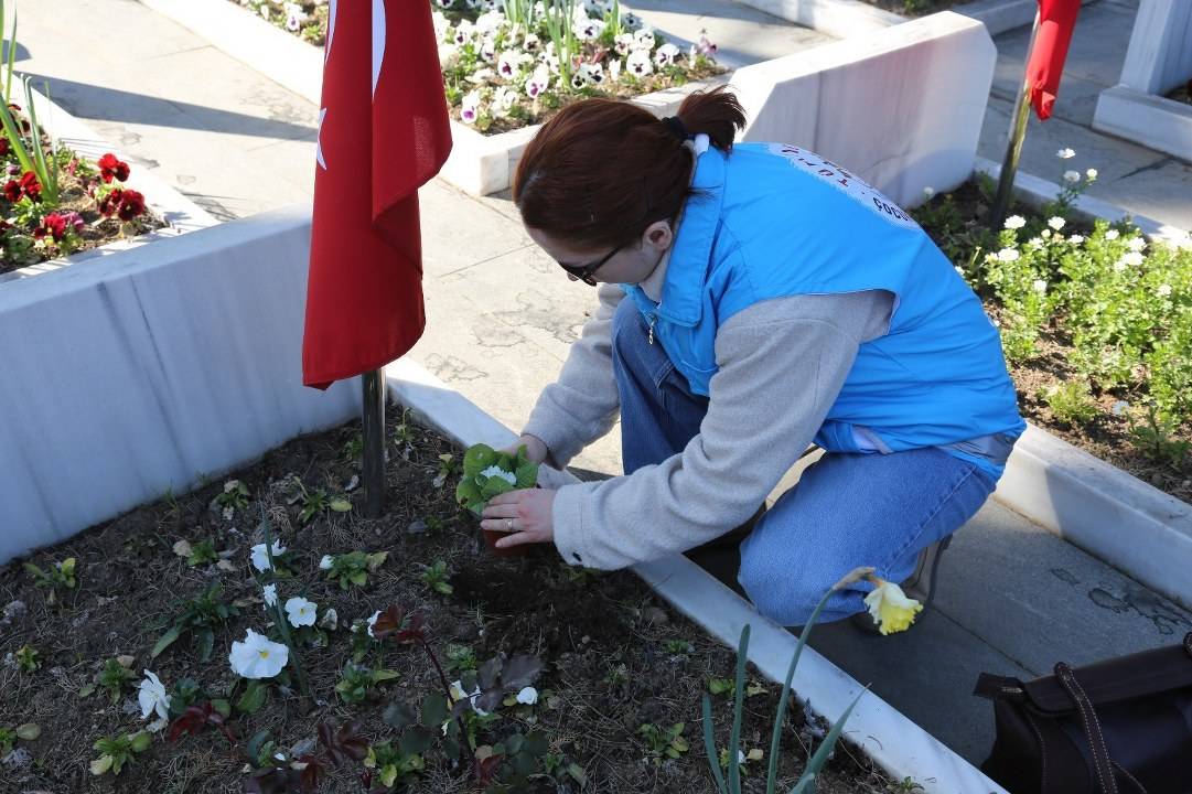 Samsun’da şehit mezarlarına bakım