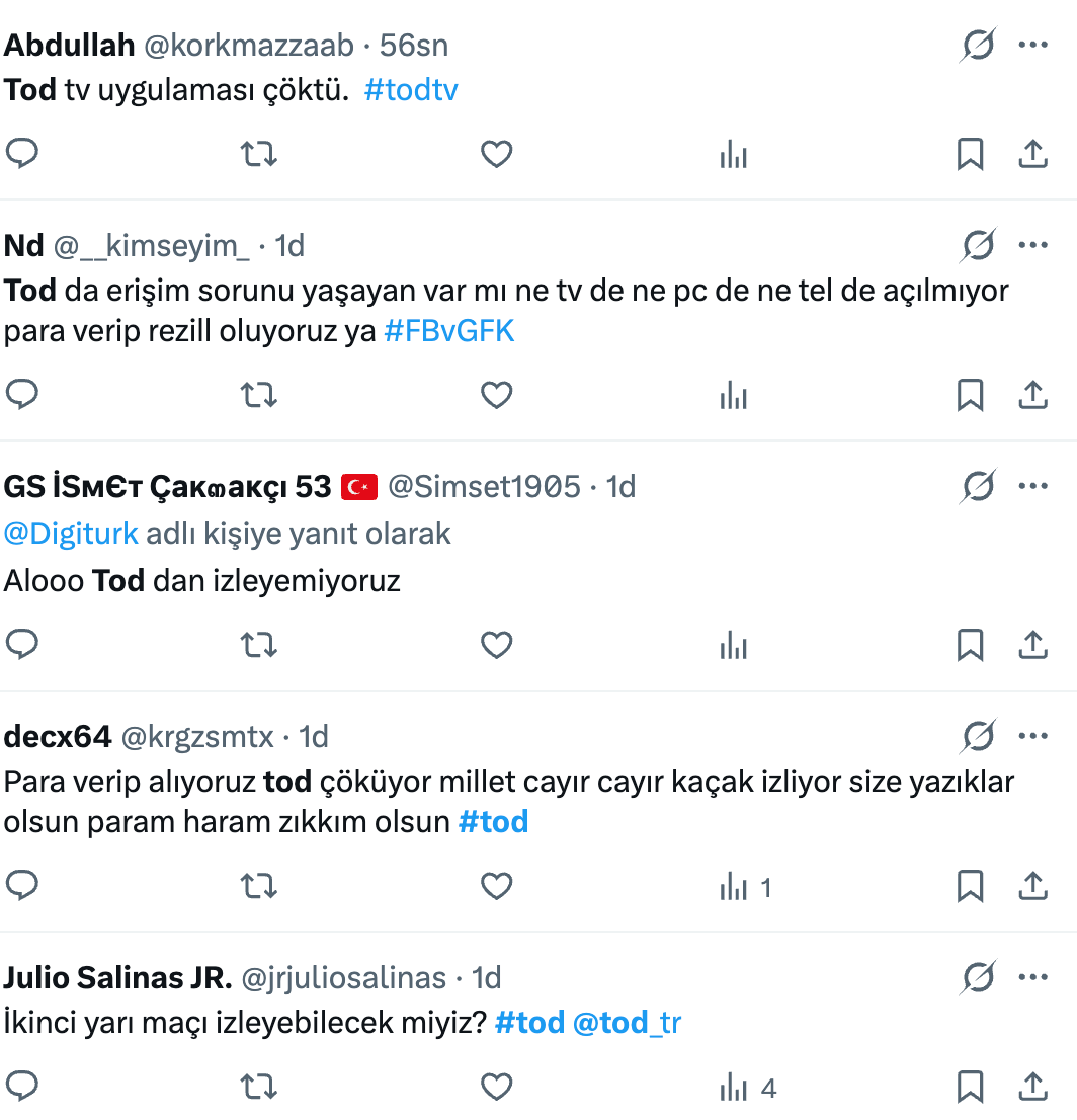 TOD çöktü mü? Fenerbahçe Gaziantep TOD çöktü mü?