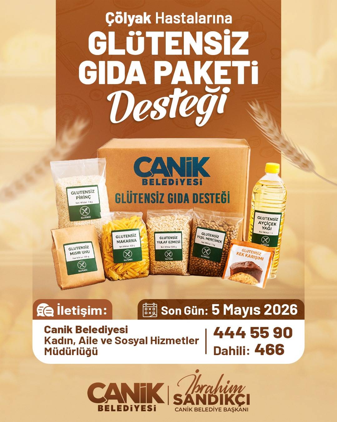 Canik Belediyesi'nden çölyak hastalarına destek