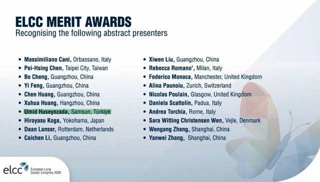 OMÜ tıp öğrencisi Ümid Hüseynzade Avrupa Akciğer Kanseri Kongresi'nde ödül alan tek Türk oldu