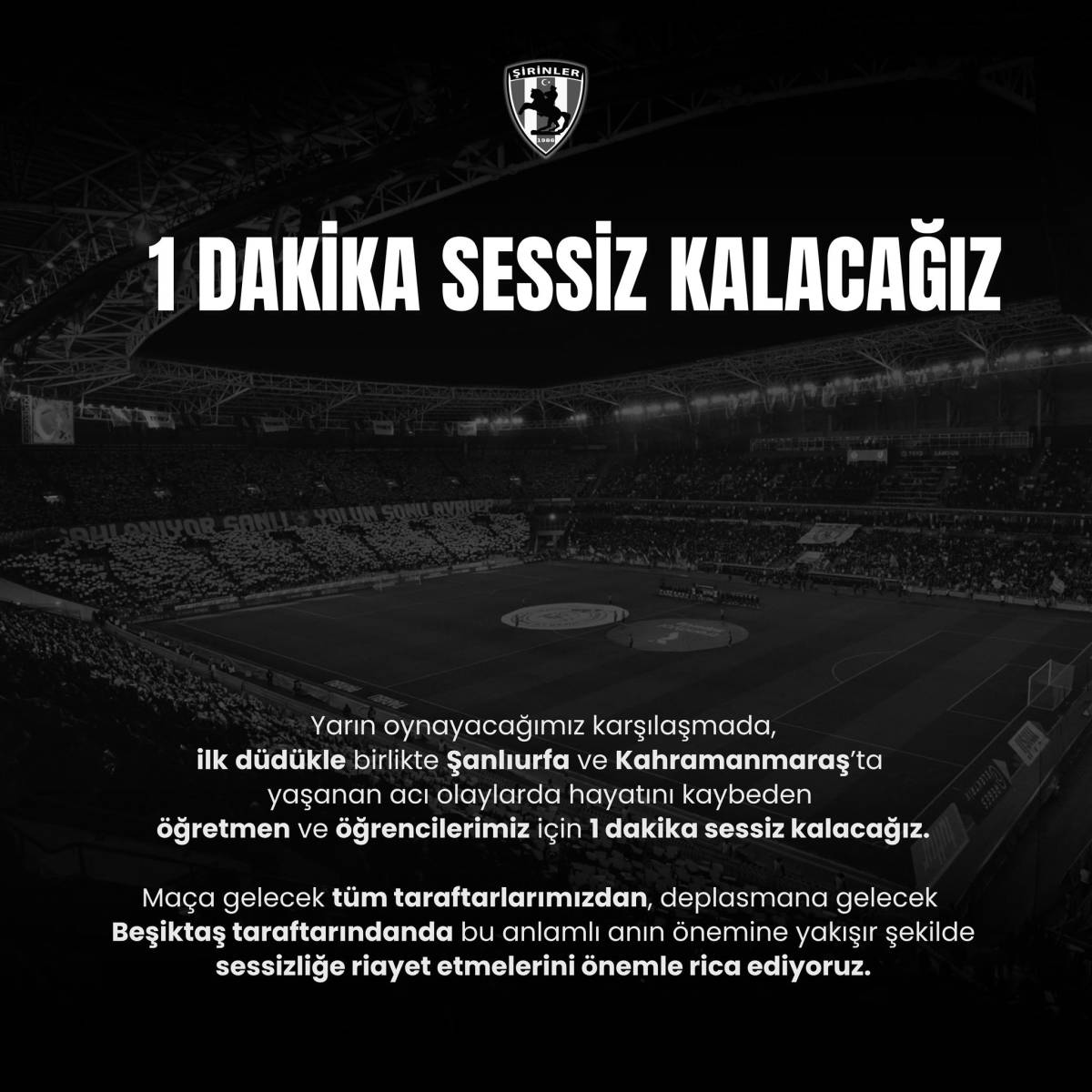 Samsunspor Beşiktaş maçı öncesinde taraftarlardan önemli karar