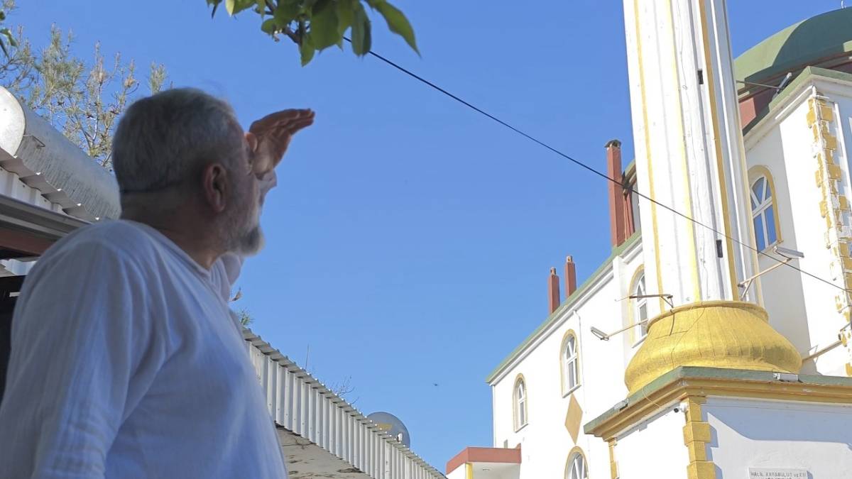 Samsun’da leylekler cami kubbesini yuva edindi