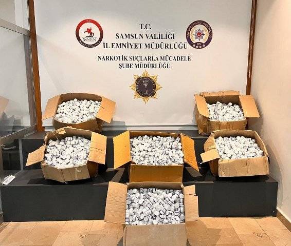 Samsun'da narkotik dedektör köpeği Şila 165 bin adet uyuşturucu hap buldu