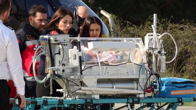 Samsun’da yeni doğan bebek için ambulans helikopter havalandı