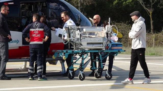 Samsun’da yeni doğan bebek için ambulans helikopter havalandı