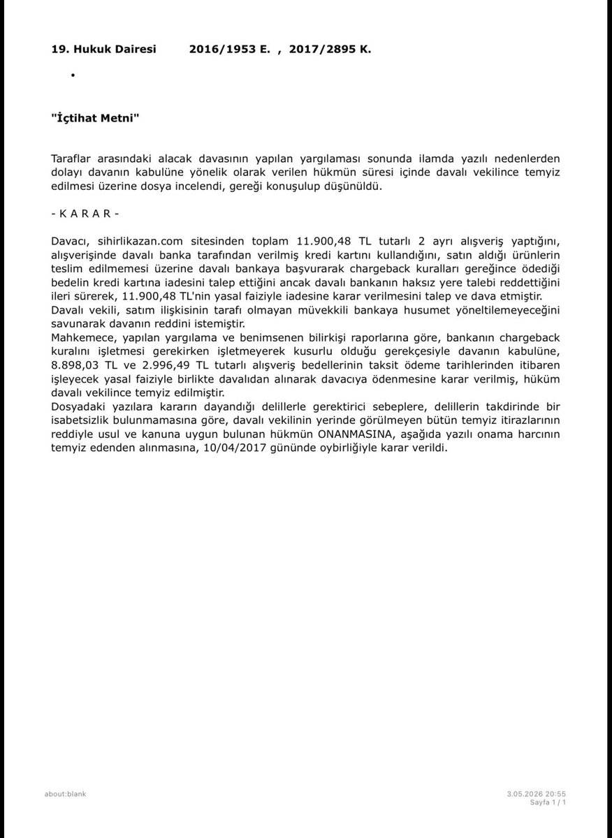 Yargıtay'dan emsal karar! Teslim edilmeyen üründe banka iade yapacak