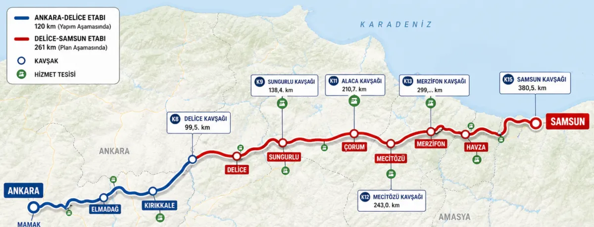 Samsun'a dev proje yeni otoban için bitiş tarihi verildi! İşte o güzergah